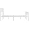vidaXL - Bedframe - met - hoofd- - en - voeteneinde - metaal - wit - 135x190 - cm