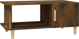 vidaXL - Salontafel - 90x50x40 - cm - bewerkt - hout - gerookt - eikenkleurig