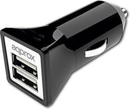USB-Oplader voor Auto's approx! AP-APPUSBCAR31B 3.1 A 2 usb-poorten