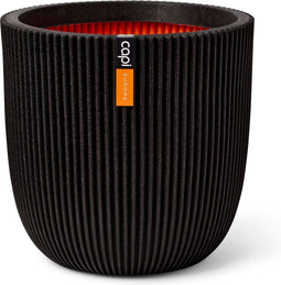 Capi Europe - Bloempot bol Groove NL - Breukbestendig - Zwart - Ø29 cm