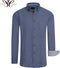 Cappuccino Italia - Heren Overhemden Regular Fit Overhemd Navy Dotted - Blauw - Maat XL