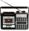 Ricatech PR85 - Draagbare Retro Radio - FM/AM en cassette - Bruin