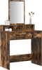 vidaXL - Kaptafel - met - lades - - - Gerookt - eiken, - 79x41x140 - cm