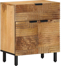 vidaXL - Nachtkastje - 50x33x60 - cm - massief - mangohout - bruin