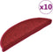 vidaXL - Trapmatten - 10 - st - 56x17x3 - cm - bordeauxrood