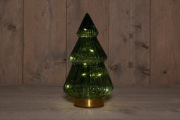 Anna's Collection - B.O.T. Tree Glass 15X28,5 cm Green With Golden...
