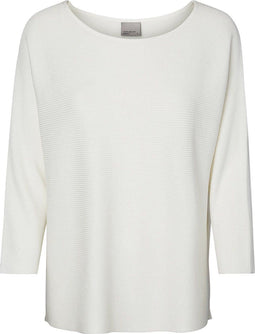 Vero Moda VMNORA - 3/4 Boatneck Blouse - Zachte mix van wol - Maat XS