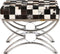 Kruk DKD Home Decor Bruin Crème Zilverkleurig Donkerbruin Staal 53 x 40 x 43 cm