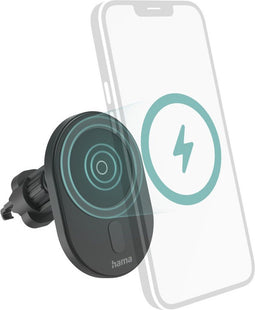 Hama Auto-GSM-oplader "MagCharge Car FC15", 15 W, draadloos voor iPhone, zwart