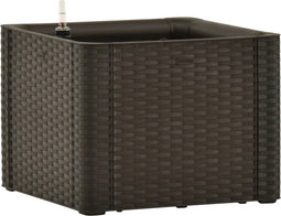 vidaXL - Plantenbak - hoog - met - zelfbewateringssysteem - 43x43x33 - cm - mokka