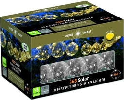 Firefly Orbes 365 Solar Festoon - SMARDTV - 10 lichtbollen van 8cm - Warm wit - 4,7m