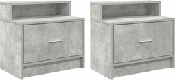 vidaXL - Nachtkastjes - 2 - st - met - lade - 51x31x47 - cm - betongrijs