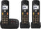Panasonic KX-TGU133EXB - DECT telefoon - 3 handsets grote toetsen antwoordapparaat zwart (3 stuks)