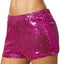 Dressforfun Pailletten-short - Verkleedkleding - Glanzende hotpants - Roze (M)