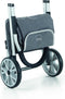 Metaltex - Boodschappentrolley - Boodschappenwagen - 45 liter inhoud - Lichtgewicht Aluminium - Opvouwbaar - Ergonomisch Handvat - Grote Wielen - 20cm - Denim Grijs