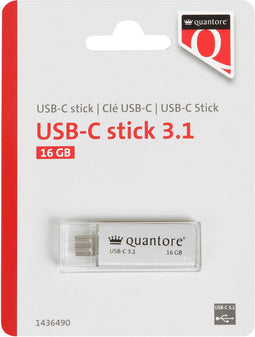 USB-stick Quantore USB-C 16GB 3.1 zilver