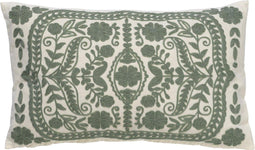 Dutch Decor MIMI - Sierkussen van katoen 30x50 cm - Jadeite - groen en wit - Inclusief binnenkussen