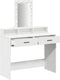 vidaXL - Kaptafel - met - LED - Verlichting - - - Wit - 100x41x140 - cm