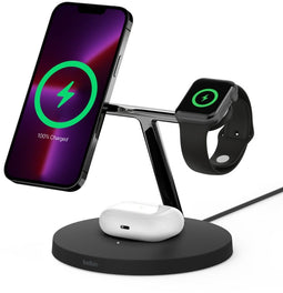 Belkin BoostCharge Pro - 3-in-1 draadloos laadstation - MagSafe 15 W - Zwart