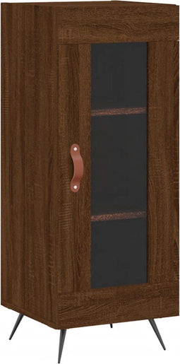 vidaXL - Dressoir - 34,5x34x90 - cm - bewerkt - hout - bruin - eikenkleur