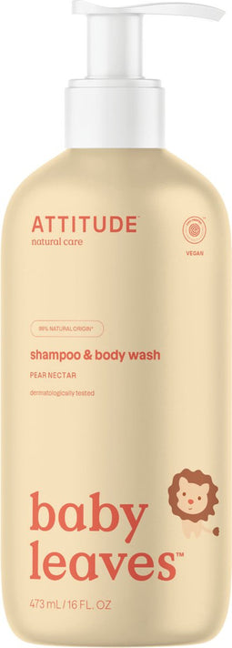 Attitude - Baby Leaves 2 in 1 Shampoo Peer Nectar - 473ml