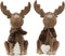 J-Line kerstfiguur Rendier Sjaal - polyresin - bruin - large - 2 stuks
