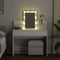 vidaXL - Kaptafel - met - LED-verlichting - 100x40x130 - cm - wit