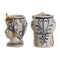 Grondlegger Home ESPRIT Blauw Wit Gouden Porselein 15 x 15 x 26 cm (2 Stuks)