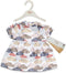 Poppenkleding jurk met wolkjes (past op gordi popjes Paola Reina)