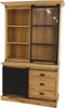 Vitrinekast - 125x48x210 - Naturel/zwart - Mangohout/ijzer