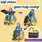 MyBlanket Winter Kids, compact en warm met fleece, wind- en waterdicht rolstoeldeken, snel geplaatst zonder op te staan uit de rolstoel, voor manuele én elektrische rolstoel; 38 x 24 x 8 cm ; 0,6 kg, wasbaar op 30°C - Night Blue met Gele rits