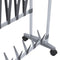 vidaXL - Schoenenrek - met - wieltjes - 89x27x120 - cm - zilverkleurig