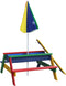 AXI Nick Zand & Water Picknicktafel in Regenboog kleuren - Verstelbare Parasol - FSC hout - Picknick tafel voor kinderen van hout
