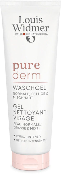 Louis Widmer - Pure Derm Wash Gel - Verfrissende reinigingsgel voor normale vette en gecombineerde huid - 125ml