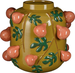 Mica Decorations Melika Vaas - Keramiek - H34 x Ø37 cm - Oker