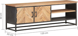vidaXL - Tv-meubel - 120x30x40 - cm - massief - acaciahout