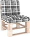 vidaXL Bankkussens pallet 2 st ruitpatroon grijs