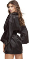 Baci - All Satin Robe - Plus size (xl-xxxl) - Zwart