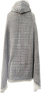 Linnick Flanel Fleece Deken + Hoodie met Capuchon Croco - zilver - 140x200cm - 130x180cm - Plaid