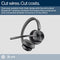 Poly Voyager 4320-M - Draadloze Bluetooth-headset - 50 meter bereik - Zwart