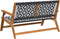 vidaXL - Ligbank - Zwart - en - Wit - 122x76x73,5 - cm - Massief - Acaciahout