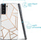 imoshion Hoesje Geschikt voor Samsung Galaxy S21 FE Hoesje Siliconen - imoshion Design hoesje - Wit / Meerkleurig / Goud / White Graphic