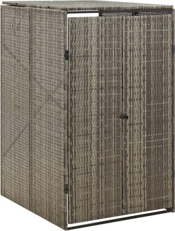 vidaXL - Containerberging - enkel - 70x80x117 - cm - poly - rattan - grijs