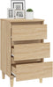 vidaXL - Nachtkastje - 40x35x70 - cm - bewerkt - hout - sonoma - eikenkleurig