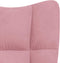 vidaXL - Schommelstoel - met - voetenbank - fluweel - roze