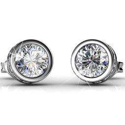 Yolora Dames Oorbellen - Kalpa Camaka Kristallen - Zilverkleurig - (1 paar)