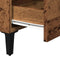 vidaXL - Nachtkastje - met - metalen - poten - 40x35x69 - cm - oud - houtkleurig