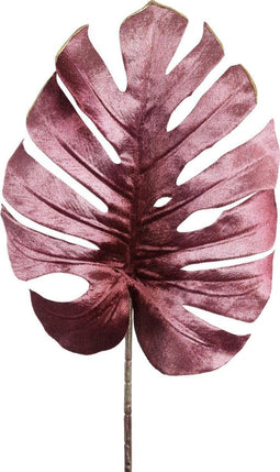 PTMD Leaves Plant Monstera Kunstblad - 29x24x76 cm - Velvet - Paars