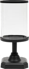 Riviera Maison Romain Hurricane On Stand - IJzer, Hout, Plastic Glas - Zwart - 20.0x20.0x43.0 cm