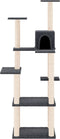 vidaXL - Kattenmeubel - met - sisal - krabpalen - 153 - cm - donkergrijs